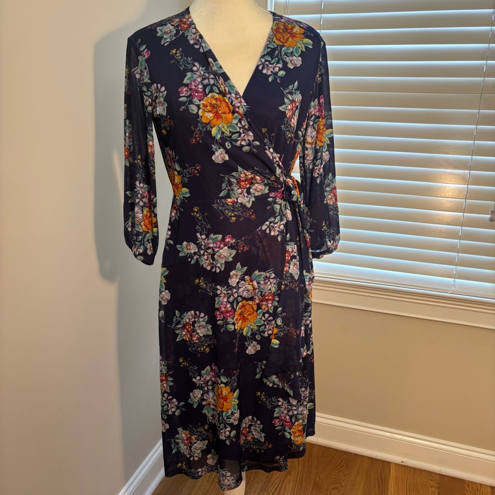 Robbie Bee Floral Faux Wrap Dress